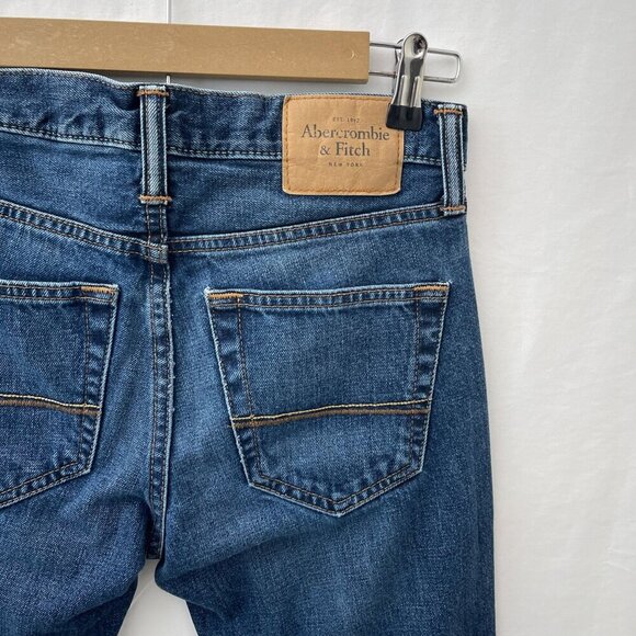 Abercrombie & Fitch Skinny Jeans Medium Wash Denim Mid-Rise Blue Mens 26x28 - Picture 3 of 14